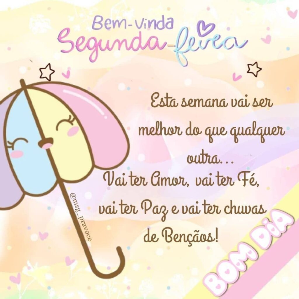 Bem vinda segunda-feira de bençãos