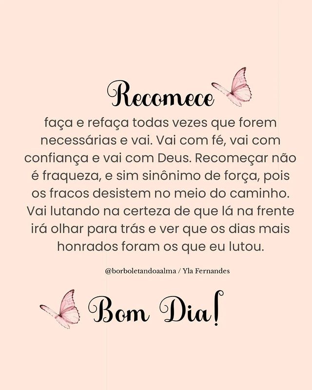 Bom dia para recomeçar